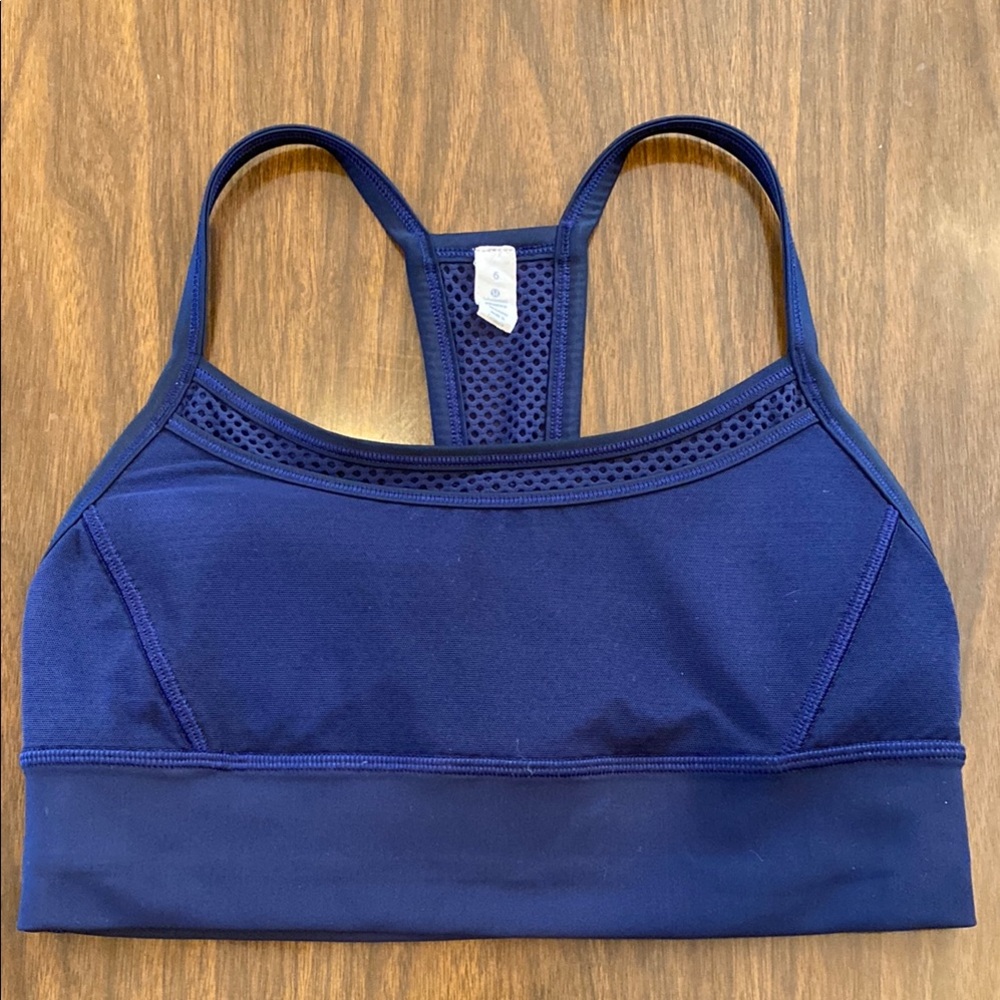 Lululemon Mesh Racer Back Navy Sports Bra